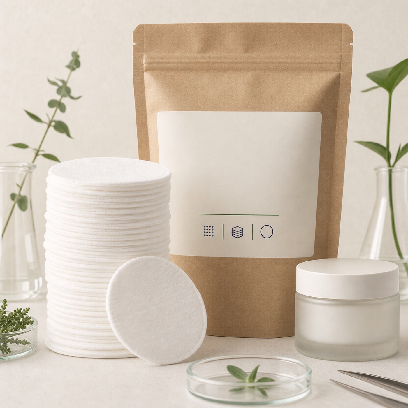 Private label cotton pads — pure cotton, lyocell and bamboo