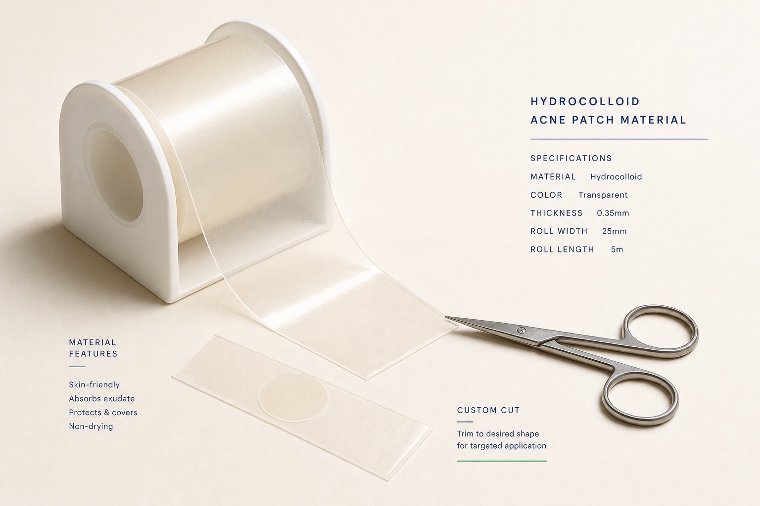 Hydrocolloid roll and tape