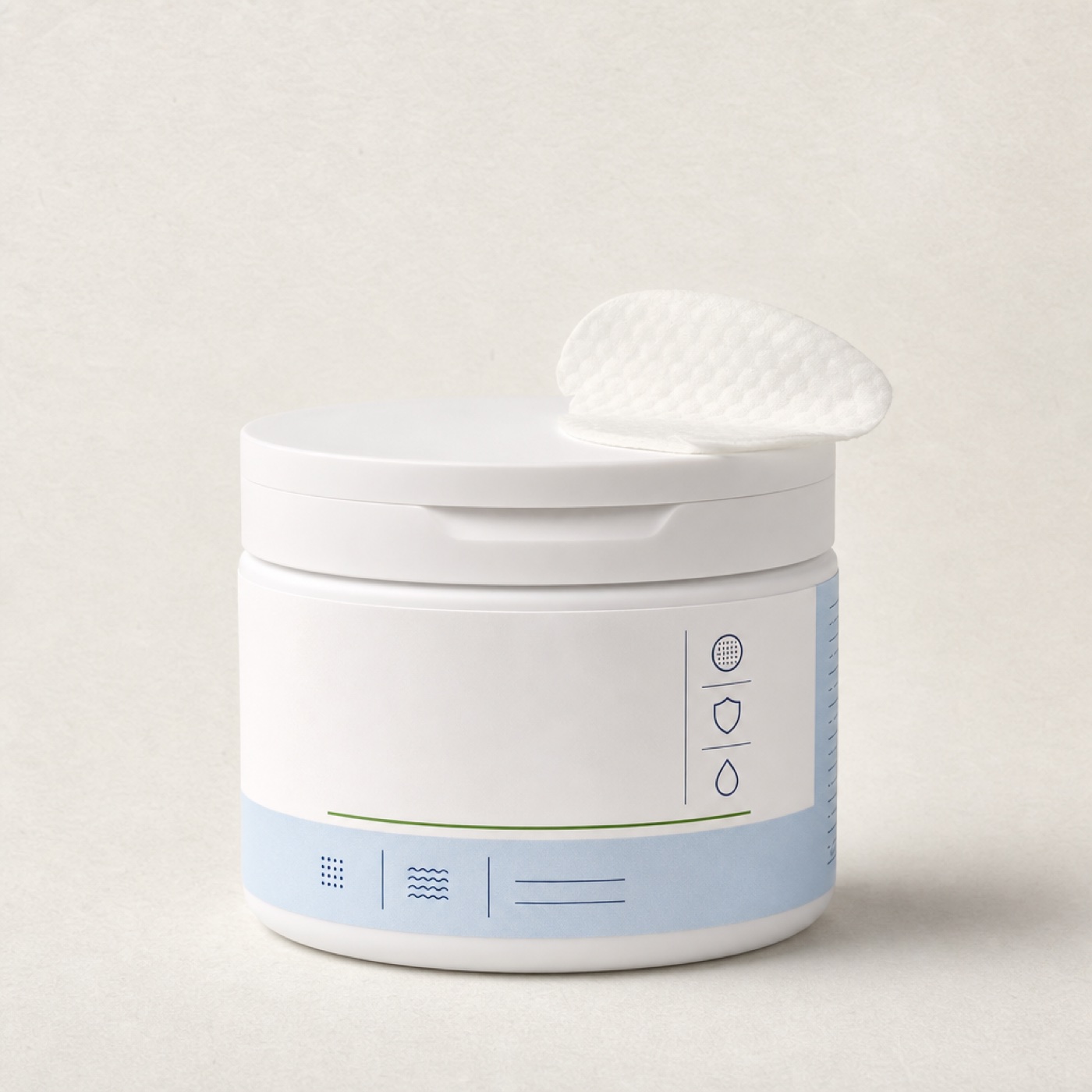 Gentle hypochlorous acid HOCl clarifying toner pads