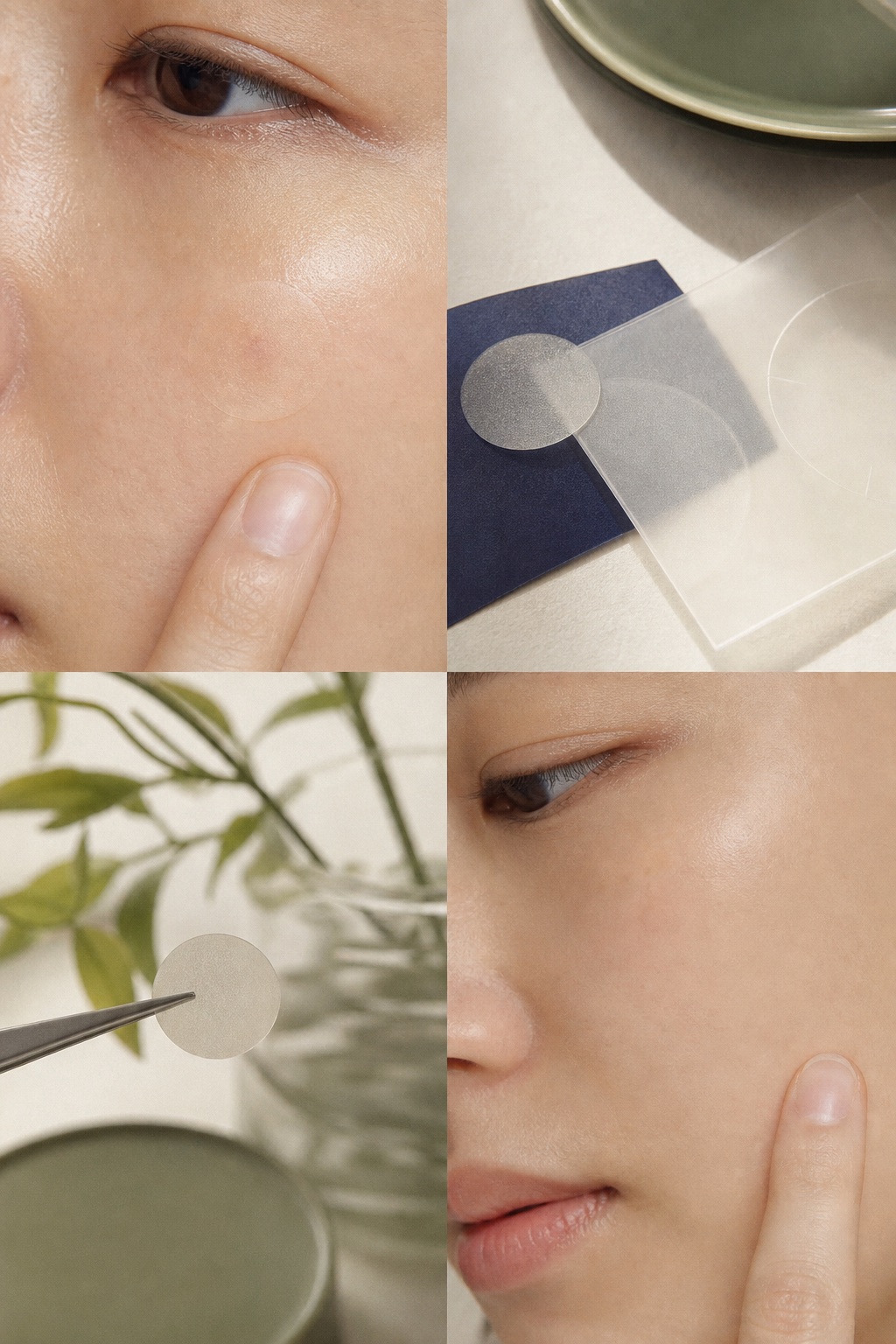 macro of an ultra-thin near-invisible post-acne fade patch on clear skin